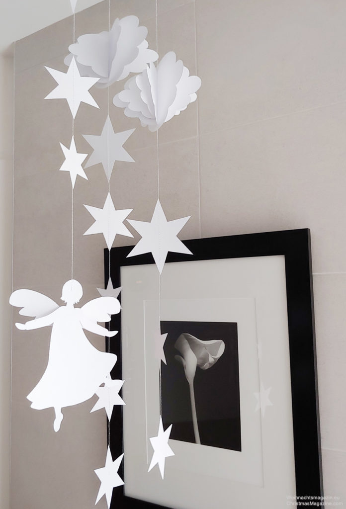 heavens, angel, stars, clouds, mobile, do it yourself, paper