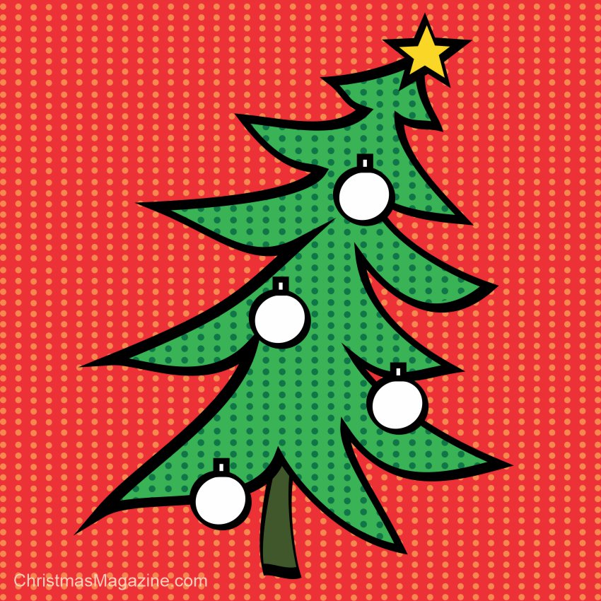 Christmas tree illustrations, famous artists